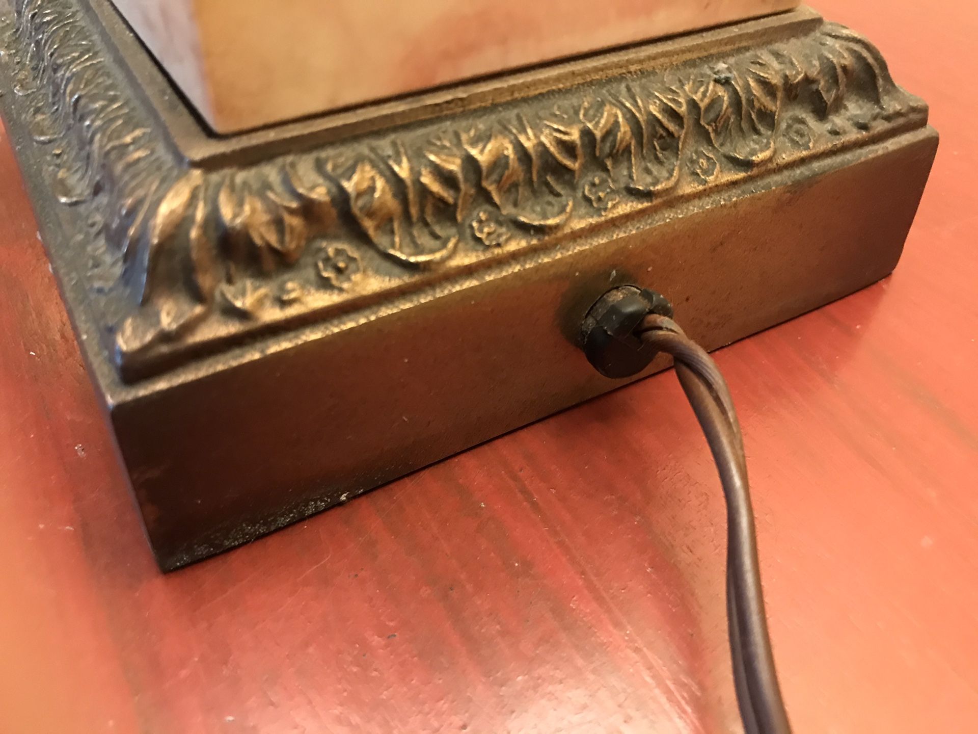 Pair of Vintage Brass and Marble Table Lamps
