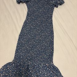 Blue Midi Stretchy Dress