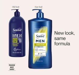 Suave Men Citrus Rush 3 in 1 Shampoo, Conditioner, Body Wash