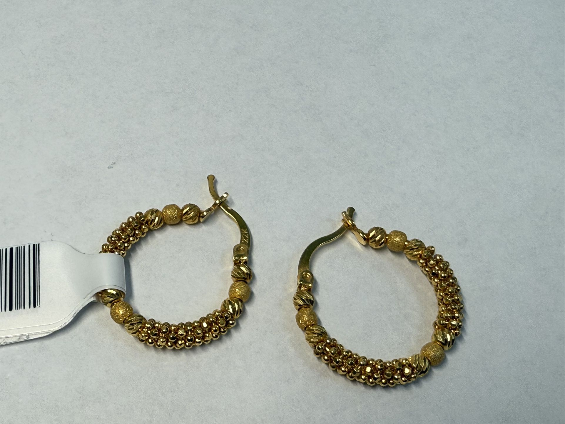Gold Hoop Earrings 22k