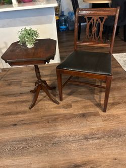 Vintage Side Table and Chair