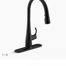 Pull-down kitchen sink faucet with three-function sprayhead