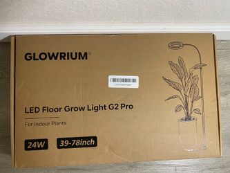 GLOWRIUM 24W LED Grow Light for Indoor Plants 23.5-71" Adjustable Height White