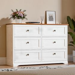 WHITE DRESSER. NEW IN BOX. 6 DRAWERS