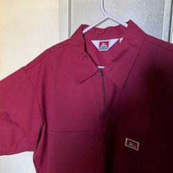 Red Ben Davis XL half zip