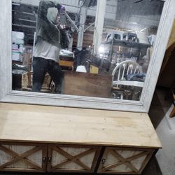 Rustic Bench And Matching Mirror 