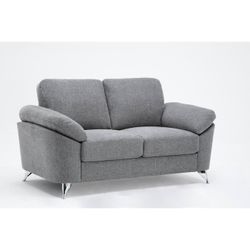 Brand New Gray Linen Loveseat (6"×34"x35"H)