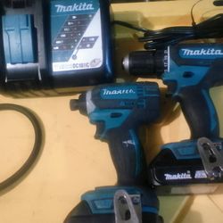 Makita Drill, Impact Driver, Charger and Battery