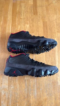 New Nike Air Jordan 9 Retro Golf Shoes Black Charcoal Red Men’s 8.5