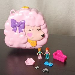 Polly Pocket Dolls And Playset, Animal Toys Groom & Glam Poodle Compact Playset