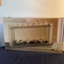Seaside Linear Glass Candle Holder 