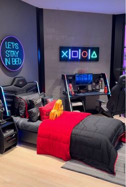 Young Boy Twin Bedroom Set - Bed, Nightstand and Desk - SAME DAY DELIVERY 🚚