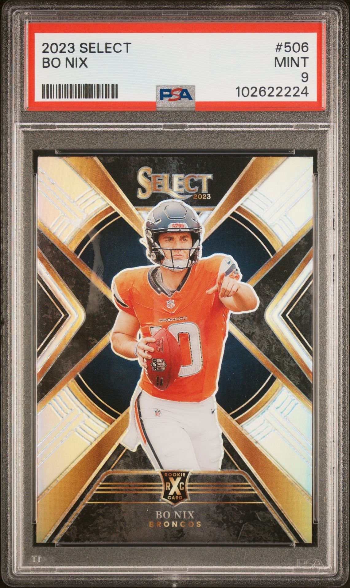 2023 Select Bo Nix XRC #506 PSA 9 Denver Broncos