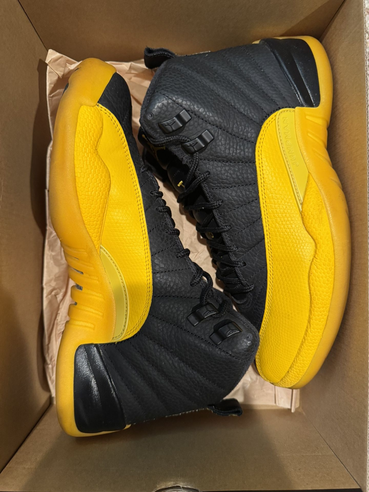 Air Jordan 12 Retro “Black University Gold” Size 8 Men’s OG ALL