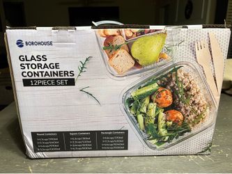 Borohouse glass storage containers 12pck