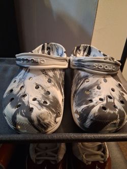Crocs,blk,white, kids 3