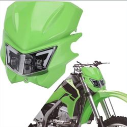 AnXin Motorcycle LED Headlight Head Light Lamp Headlamp Kit for KX125 KX250 KXF250 KXF450 KLX200 KLX250 KLX450 KX65 KX85 Dirt Bike Green