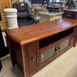Beautiful Solid Wood TV stand  - 63” x 19” x 27” - Retail: $1299