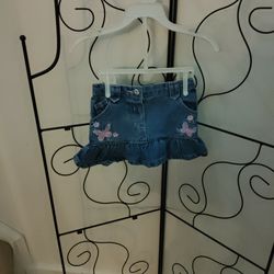 Jean Skirt With Ruffle