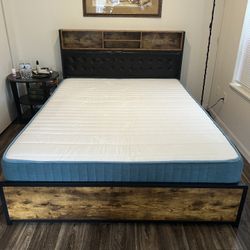 Queen Bed Frame W/ 4 Storage Drawers