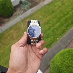 Bulova Chronograph.  Two Tone Stainless Steel Bracelet