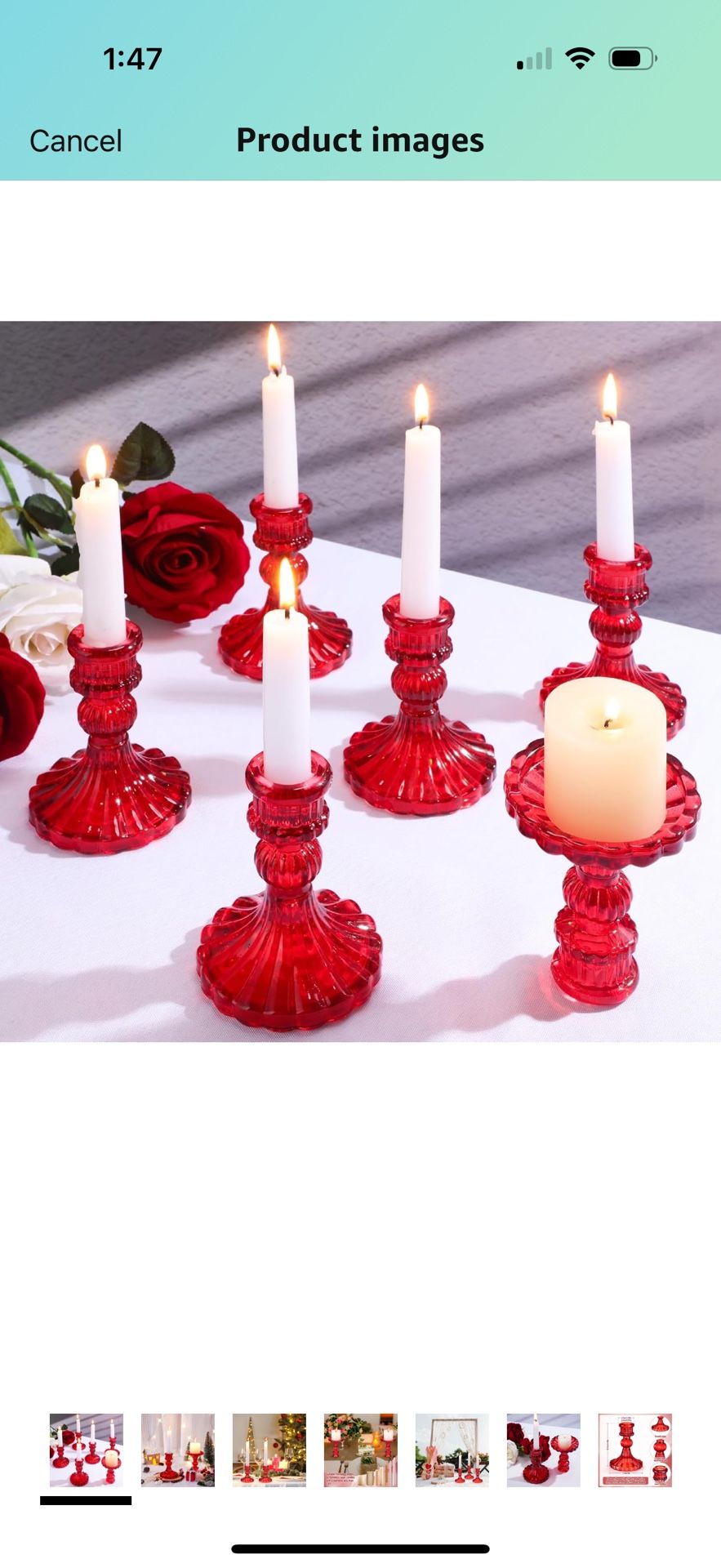 Maxcheck Set of 12Candlestick Holders Taper Glass Candle Holder Decorative Candle Stand for Wedding Party Table Centerpiece Anniversary Festival Home