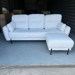Brand New White Fur Sectional Sofa 
