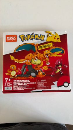 MEGA Pokémon Charmander Set with 3 Action Figures (300 Pieces) for Kids, Plastic