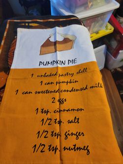 Pumpkin Pie Recipe Kitchen Towel