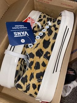 Girls Cheetah Vans Size 4