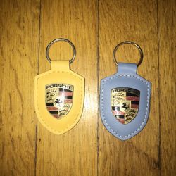 Porsche Leather Crest Key Chain