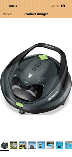 Pooloob PF1 Cordless Pool Vacuum Cleaner Robot: 150 Min Runtime, Triple Layer Filtration, Floor Only Cleaning for Above/In Ground Pools up to 1345 Sq.