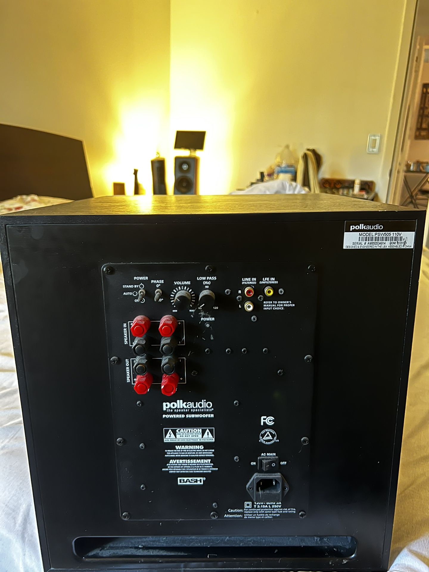 Polk Audio Subwoofer Psw505 Like New