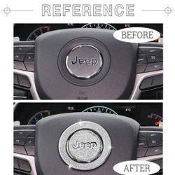 4 Pcs. Jeep Cherokee Accessories Grand Cherokee Compass Emblem Cover Bling Steering Wheel Logo Cap Sticker Decals