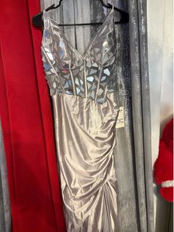 Mirror maxi silver dress