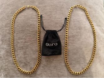 New OURO 14k Gold plated Cuban Chain