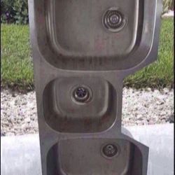 46 × 20 Brand new   under   Mount 3 campartments STAINLESS STEEL custom deep  sink. $ 350