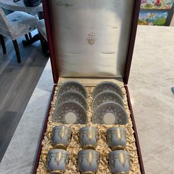 Vintage EPIAG Florenia Czechoslovakia Handpainted Demitasse Set