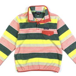 Patagonia Women’s Painted Fitz Stripe Synchilla Snap T Fleece Pullover Size Medium