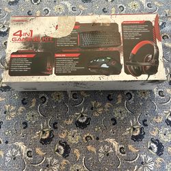4-in-1 Gaming Keyboard Mouse Headset Combo – New
