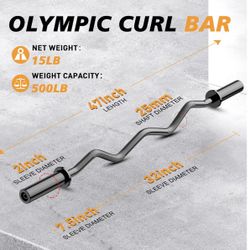 Olympic EZ Curl Bar 47-Inch - black 
