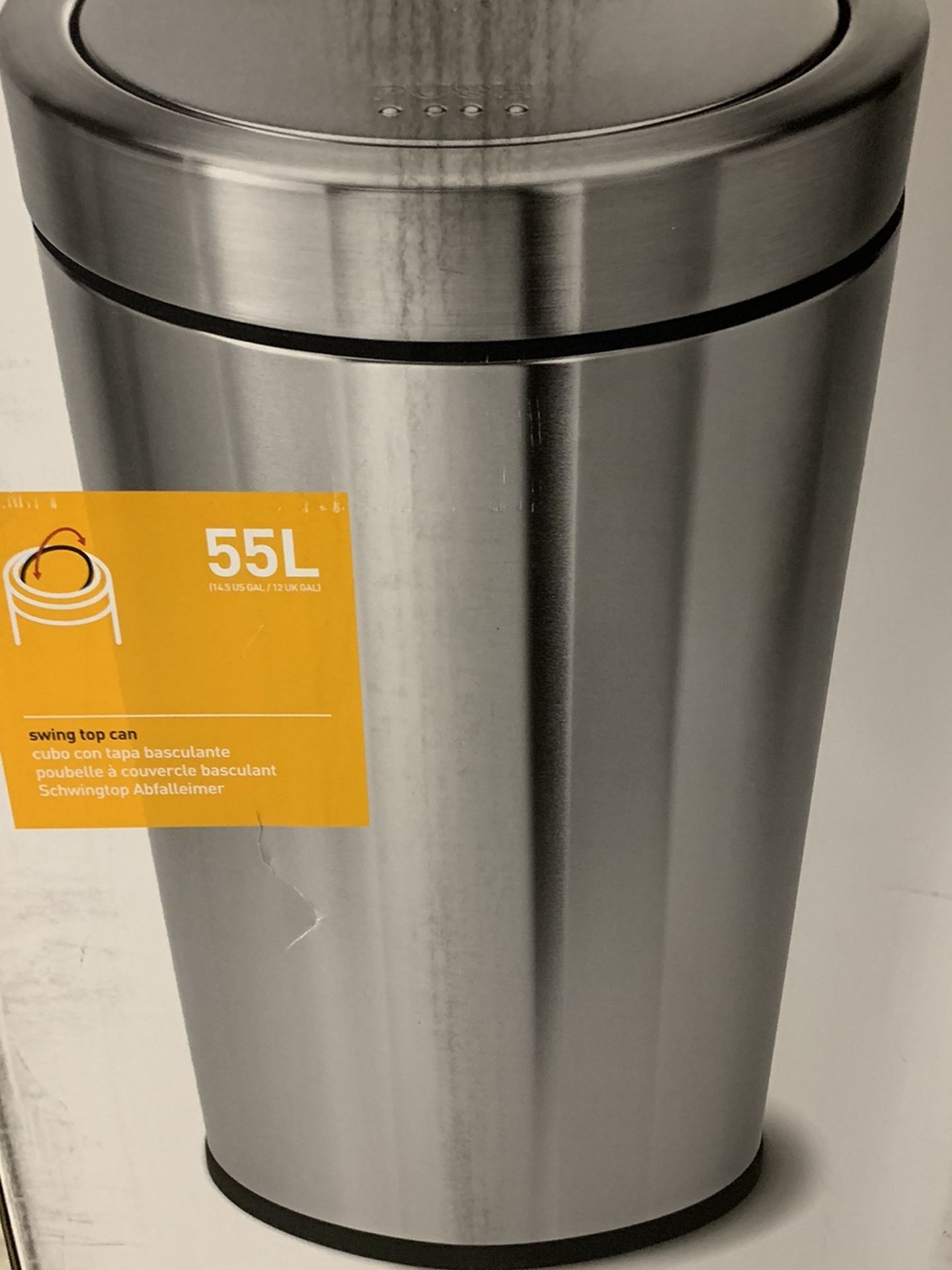 Simplehuman Swing In Lid Trash Can $80