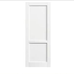 24 in. x 80 in. 2-Panel, White Primed, Solid Wood & MDF, Painted, Pre-Finished Door Panel Interior Door Slab