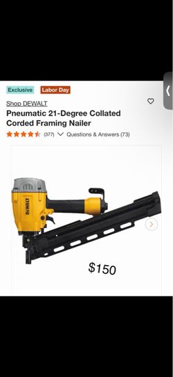 Dewalt 21-degrees framing gun