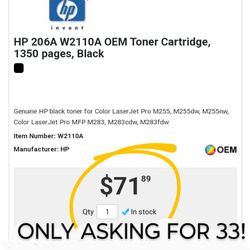 Black 206a•HP Ink Toner Cartridge (OEM)