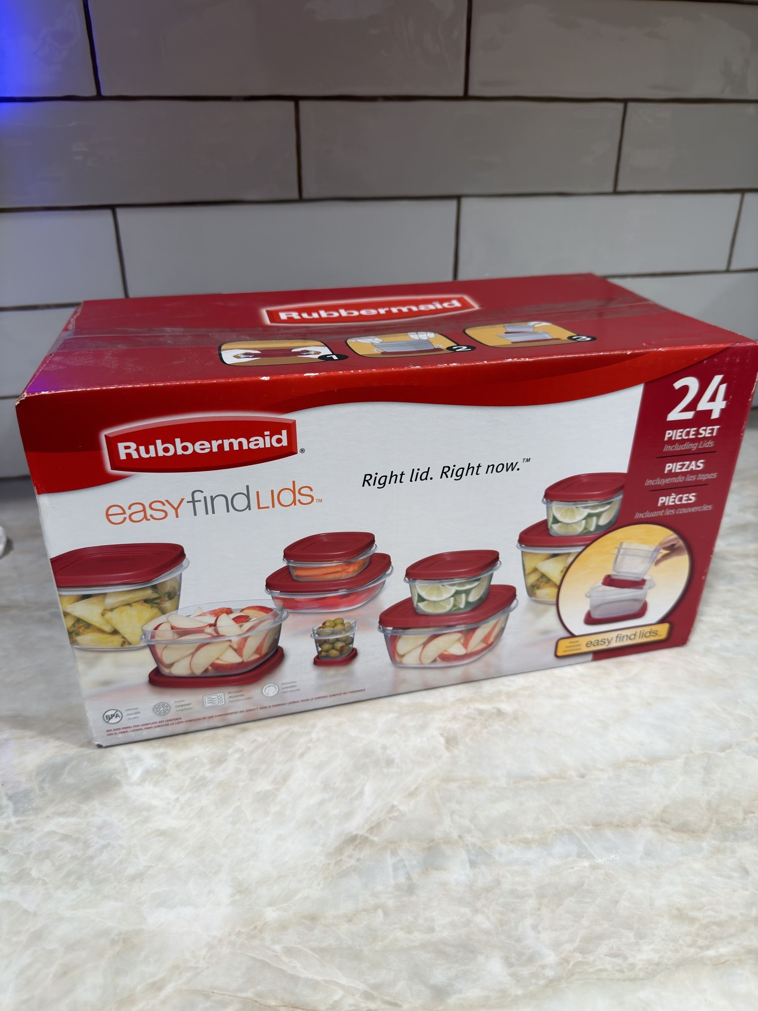 Rubbermaid Easy Find Lids Clear Food Storage Container Set 12 pk