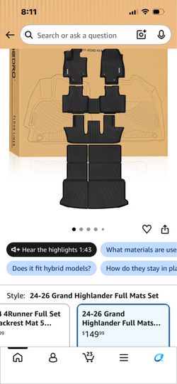 OEDRO FLOOR MATS TOYOYA GRAND