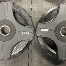 242 lbs (110kg) Premium Rubber Coated Olympic Weight Plates Set.