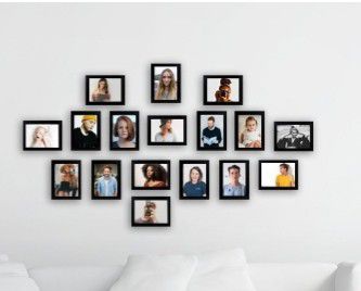 upsimples 5x7 Picture Frame Set of 17,Multi Photo Frames Collage for Wall or Tabletop Display,Black