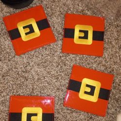 Christmas Holiday Santa Coaster Set